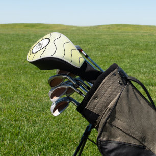 Bold Calligraphy Initial Butter Yellow Ombré Golf Head Cover