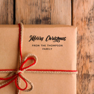 Bold Calligraphy Merry Christmas From Rubber Stamp