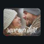 Bold Calligraphy | Photo Save the Date Magnet<br><div class="desc">This gorgeous,  full-bleed photo save the date features a bold retro-style calligraphy and the text "Save our date" - customise with your wedding details and favourite photo.</div>