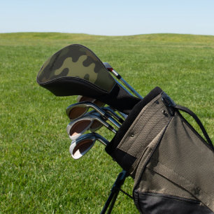 Bold Camo Earthy Greens Browns Customizable Name Golf Head Cover