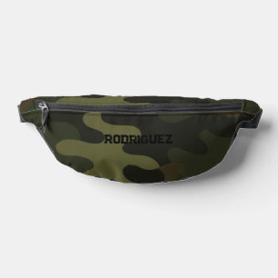 Bold Camo Earthy Greens Browns Personalise Name Bum Bags