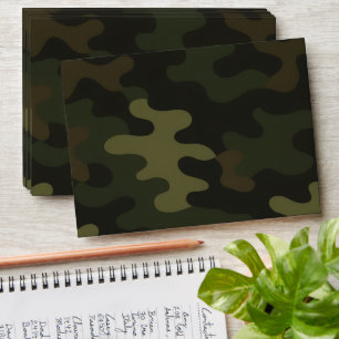 Bold Camo Earthy Greens Browns Personalise Name Envelope
