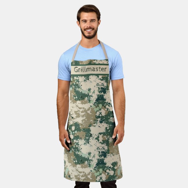 Bold Camo Print Kitchen & Grill Gear Apron (Worn)