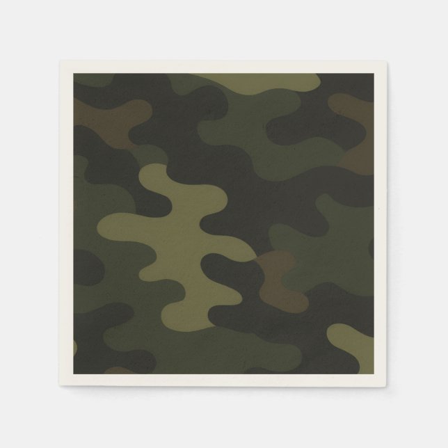 Bold Camouflage Pattern Outdoor Enthusiasts Hunter Napkin (Front)