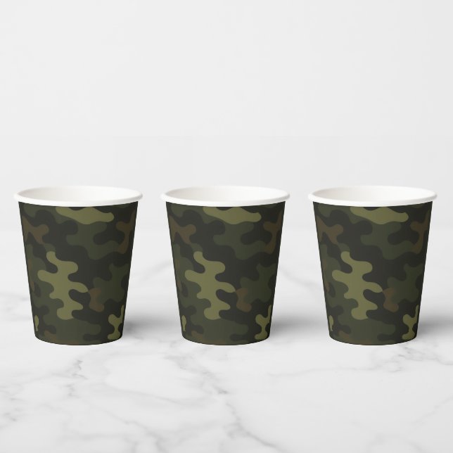Bold Camouflage Pattern Outdoor Enthusiasts Hunter Paper Cups (Multi)