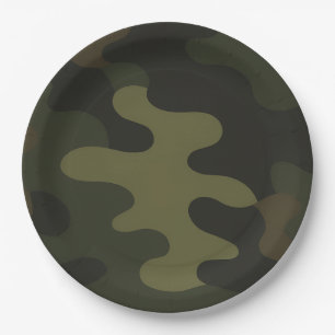 Bold Camouflage Pattern Outdoor Enthusiasts Hunter Paper Plate
