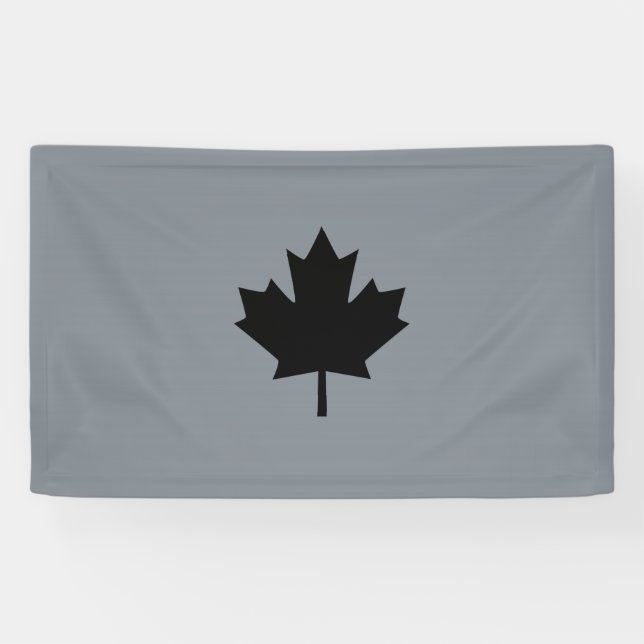 Bold Canadian Black Maple Leaf Banner (Horizontal)