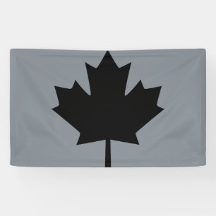 Bold Canadian Black Maple Leaf Banner
