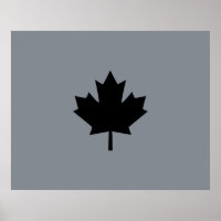 Bold Canadian Black Maple Leaf