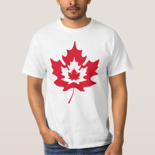 Bold Canadian Maple Leaf - Modern Red & White T-Shirt