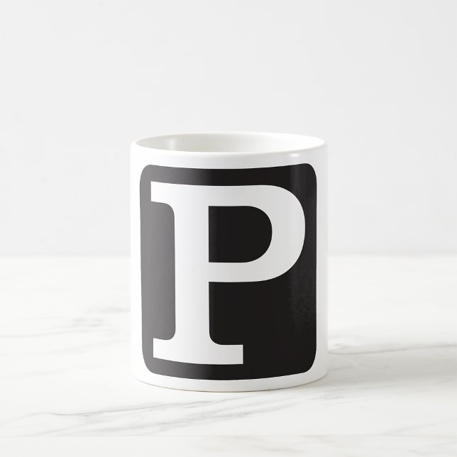 Bold Capital Letter P Monogram Coffee Mug (Creator Uploaded)