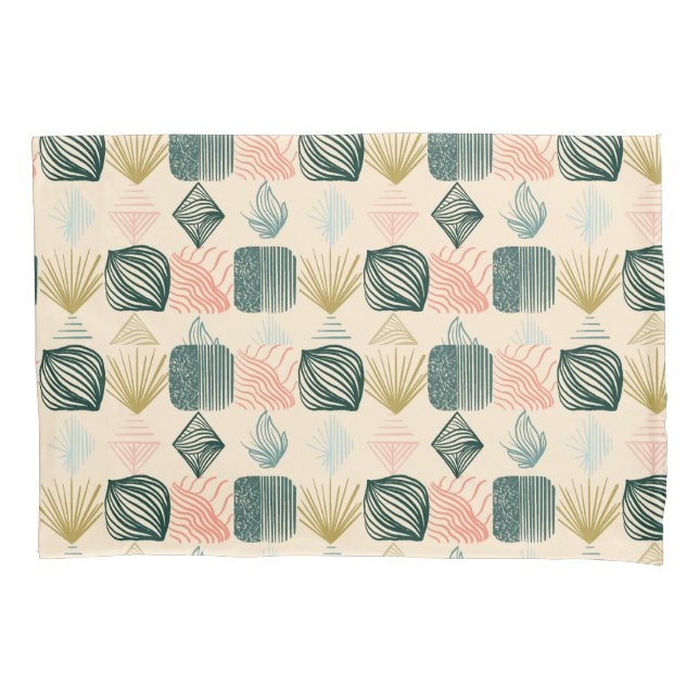 Bold Caribbean Tribal Mudcloth: Boho Buttercream Pillowcase (Front)