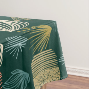 Bold Caribbean Tribal Mudcloth: Boho Teal Tablecloth