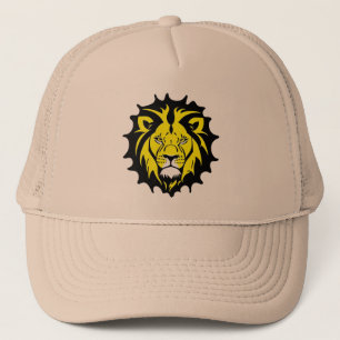 Bold Cartoon Lion Head Illustration Trucker Hat