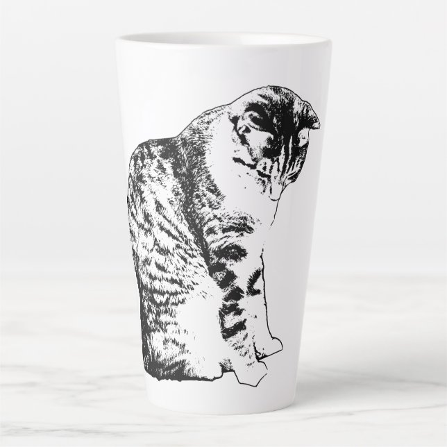 Bold Cat Lines for Autumn Calm Latte Mug (Front)