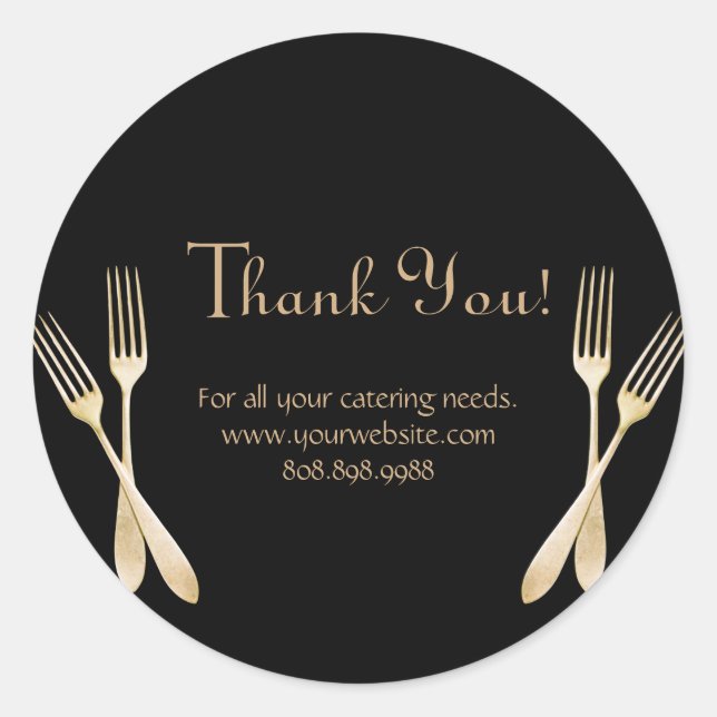 Bold Catering Thank You Sticker  (Front)