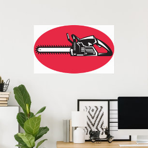 Bold Chainsaw Lumberjack Logging Tool Poster