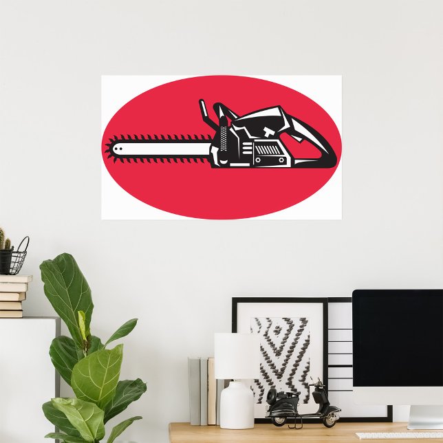 Bold Chainsaw Lumberjack Logging Tool Poster (Creator Uploaded)