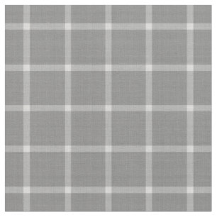 Bold Charcoal & White Check with Gray Accents Fabric