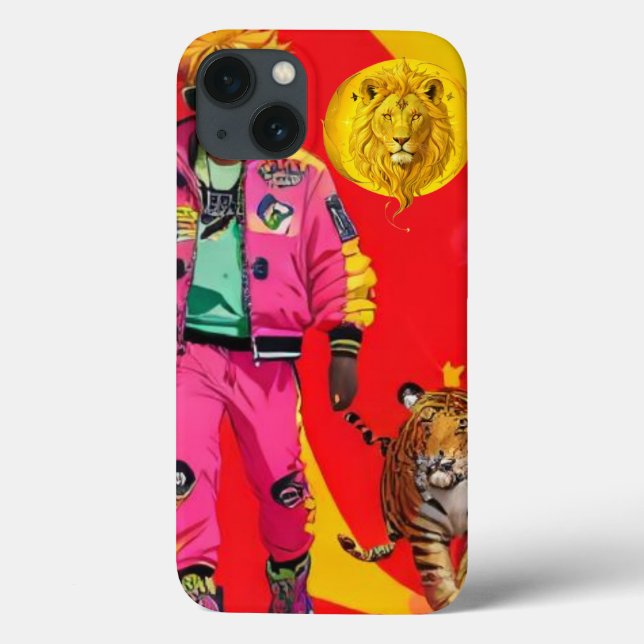 Bold Charisma Tiger Phone Case – Vibrant Dopamine  (Back)