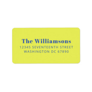 Bold Chartreuse Blue Typography Return Address Label