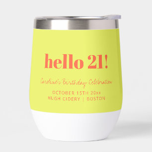 Bold Chartreuse Orange 21st Birthday Custom
