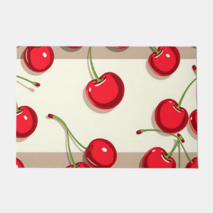 Bold Cherry Pattern Retro Summer Vibes Doormat