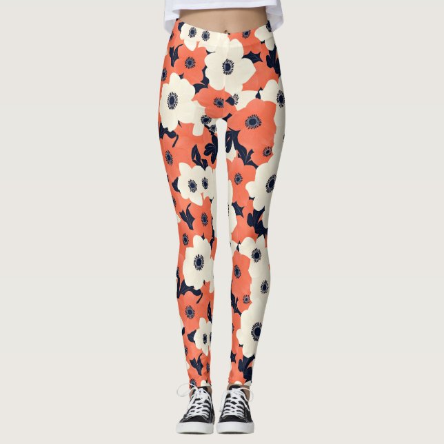 Bold & Chic Anemone Leggings (Front)