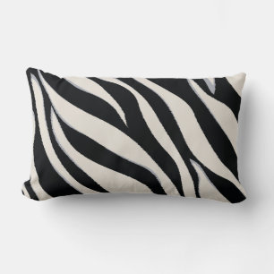 Bold chic black and white zebra print pillow