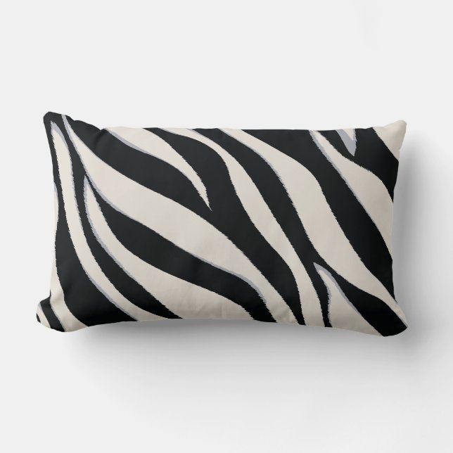 Bold chic black and white zebra print pillow (Front)