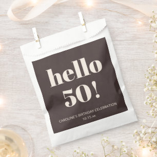 Bold Chic Modern Brown Custom Birthday Party Favour Bag