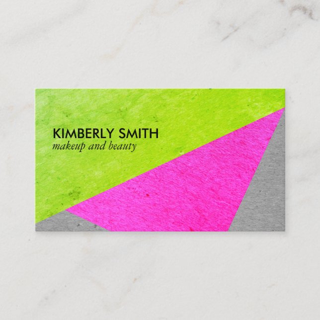 Bold Chic Speckled Colour Blocks Business Card (Front)