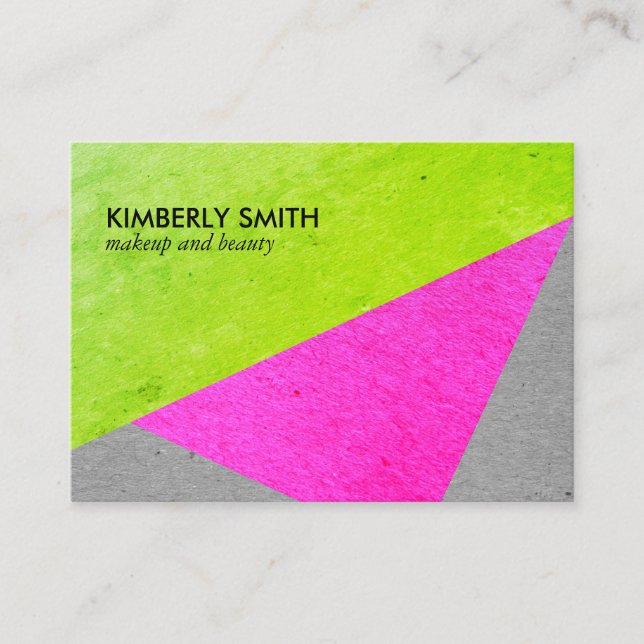 Bold Chic Speckled Colour Blocks Business Card (Front)