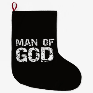 Bold Christian Quote for Men Faith Saying Gift Man Large Christmas Stocking