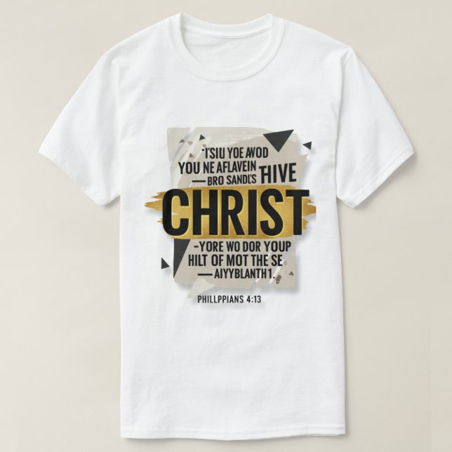 Bold Christian Typography Design – Faith in Christ T-Shirt (Design Front)