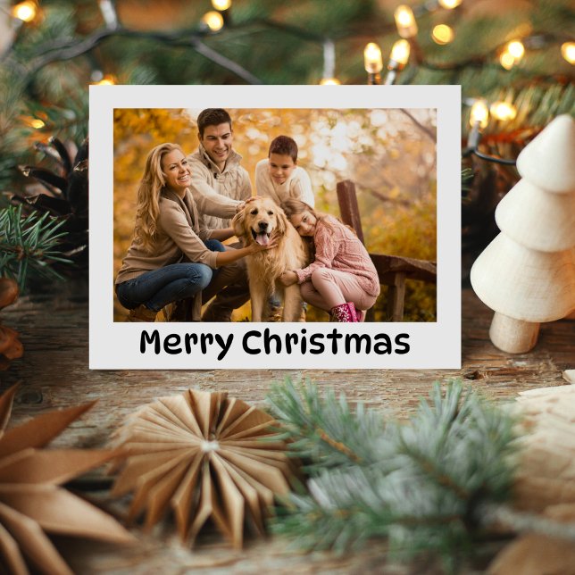 Bold Christmas Family Photos Holiday Postcard (Creator Uploaded)