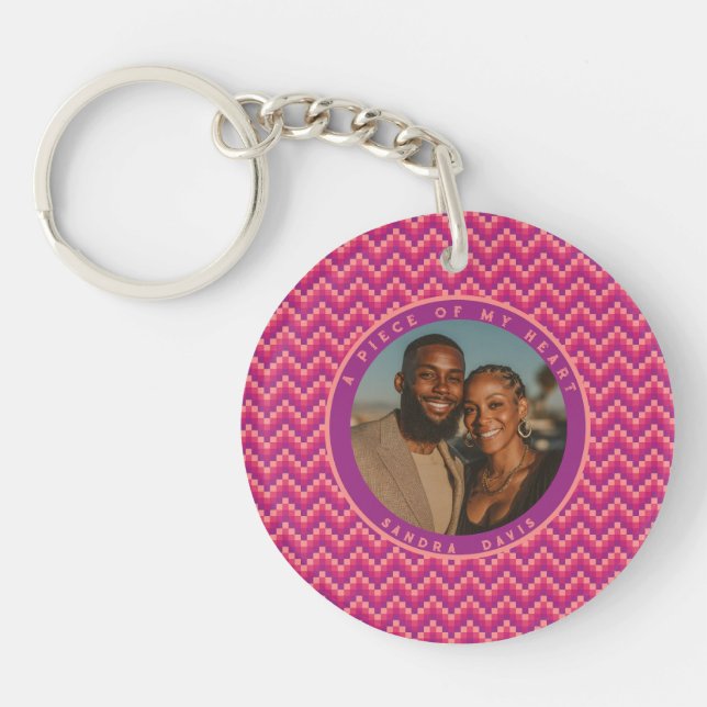 Bold Christmas Gifts Stripe Pattern Key Ring (Front)