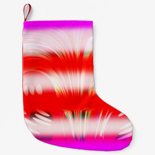 Bold Christmas stripes fun art Small Christmas Stocking