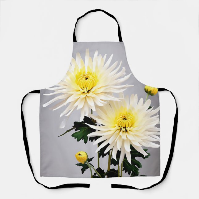 Bold Chrysanthemum Abstract Apron (Front)