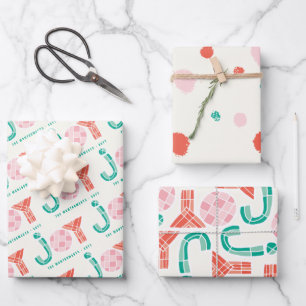 Bold Chunky Geometric Joy Colourful Dots Modern Wrapping Paper Sheet