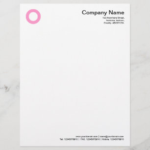 Bold Circle - Pink Custom Letterhead