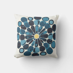 Bold Circular Paint Splatters Throw Pillow