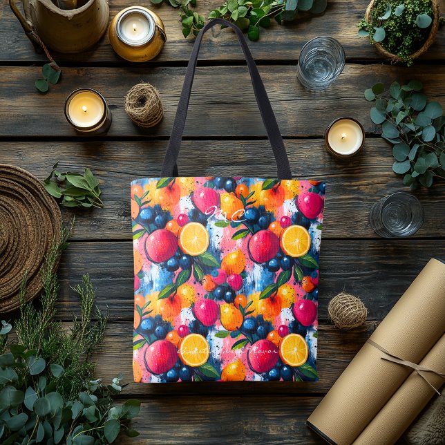 Bold Citrus & Berry Splash Wellness Tote Bag (Creator Uploaded)