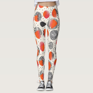 Bold Citrus Slice Stripes (10) Leggings