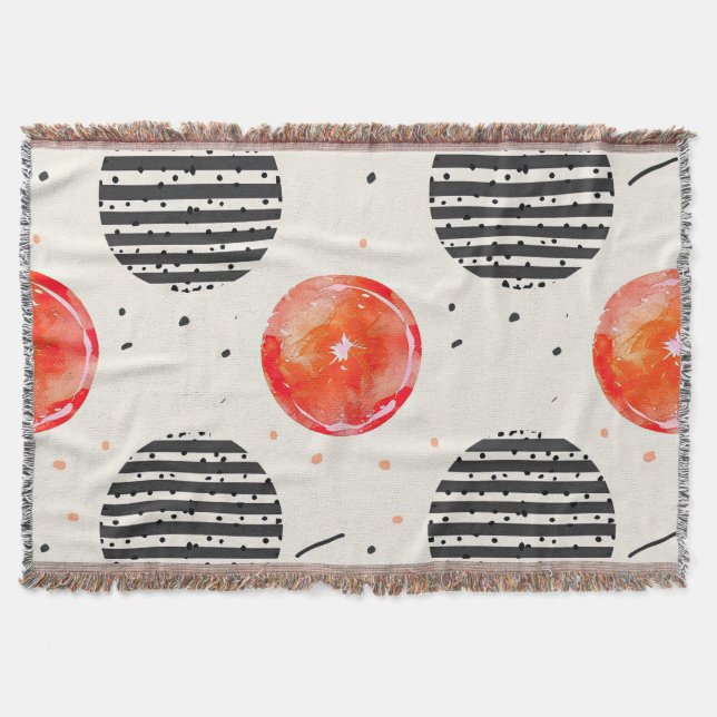 Bold Citrus Slice Stripes (10) Throw Blanket (Front)