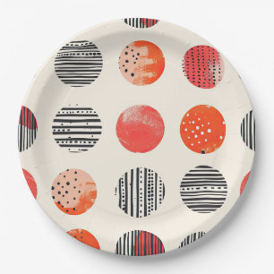 Bold Citrus Slice Stripes (11) Paper Plate