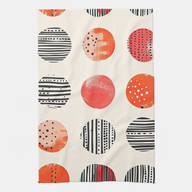 Bold Citrus Slice Stripes (11) Tea Towel (Vertical)