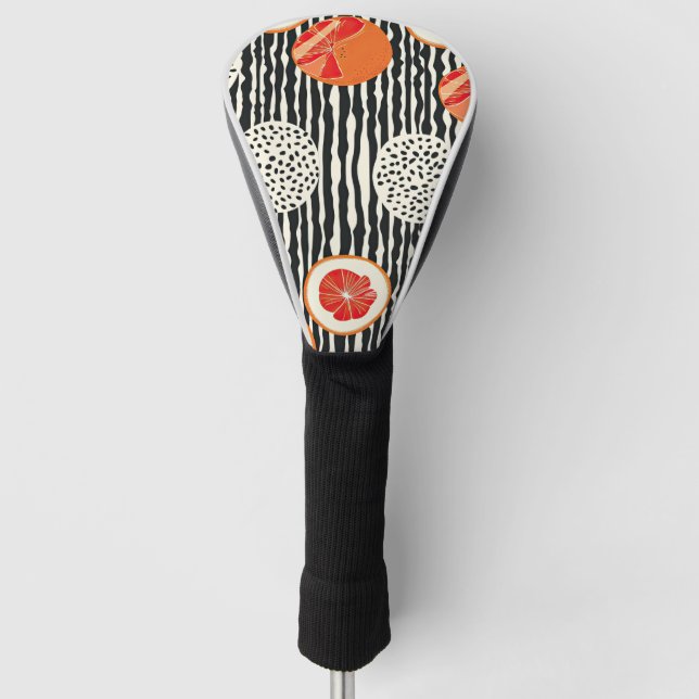Bold Citrus Slice Stripes (1) Golf Head Cover (Front)