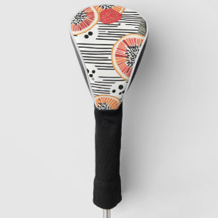 Bold Citrus Slice Stripes (3) Golf Head Cover