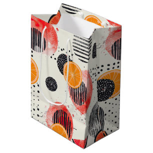 Bold Citrus Slice Stripes (3) Medium Gift Bag